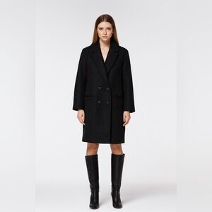 Express Black Bouclé Wool-Blend Double-Breasted Coat – Women’s Size M